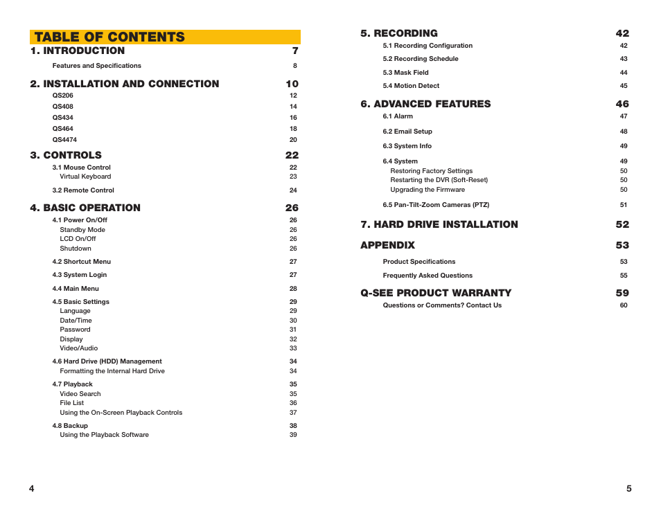 Q-See NETWORK DVR QS408 User Manual | Page 3 / 31