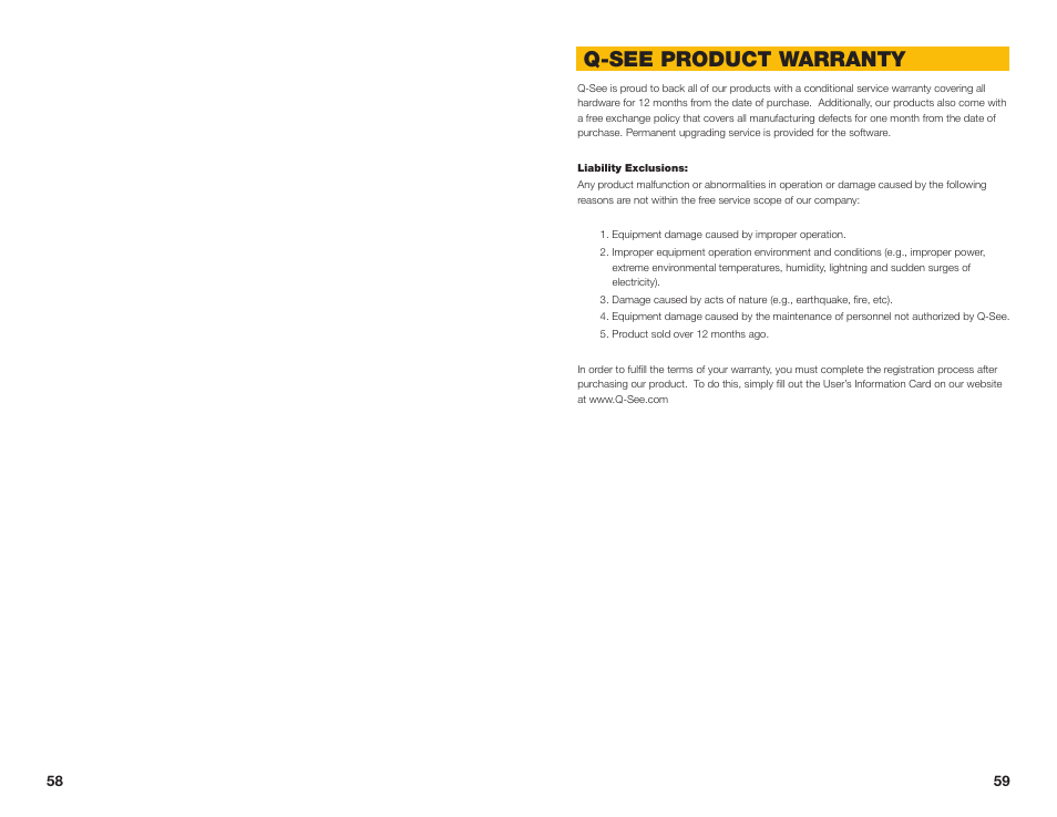 Q-see product warranty | Q-See NETWORK DVR QS408 User Manual | Page 30 / 31