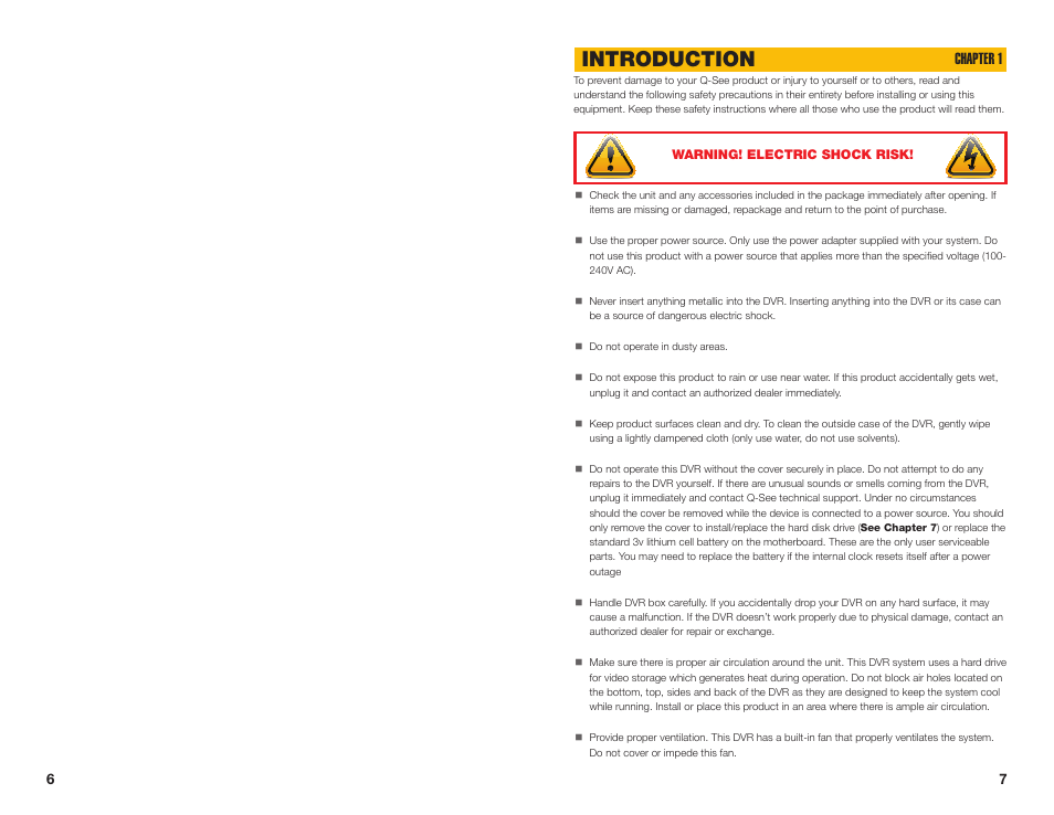 Introduction, Chapter 1 | Q-See NETWORK DVR QS408 User Manual | Page 4 / 31