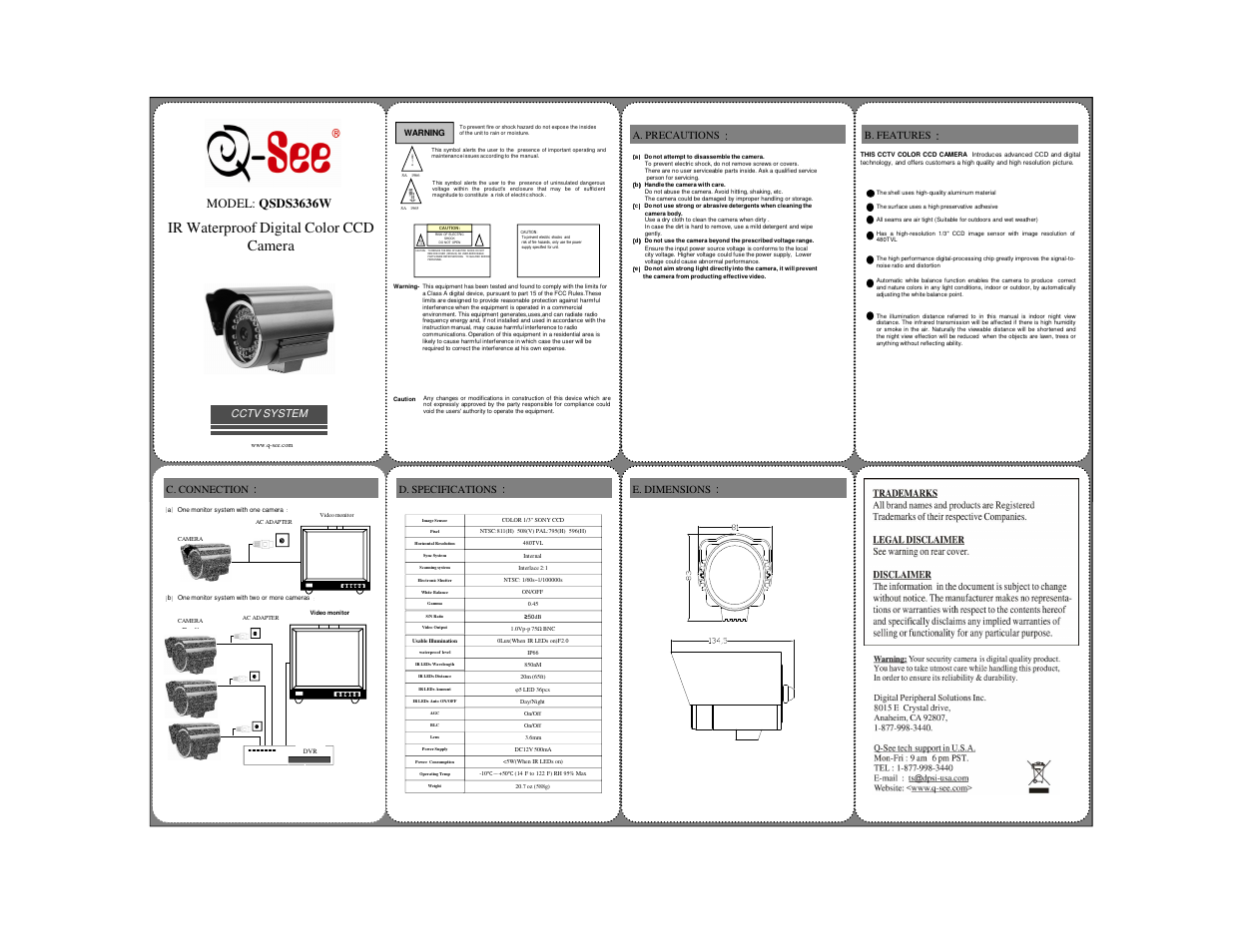 Q-See QSDS3636W User Manual | 1 page