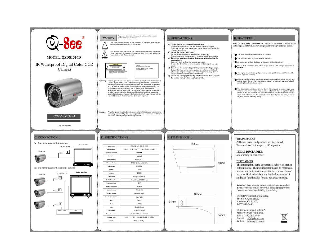 Q-See QSDS1316D User Manual | 1 page