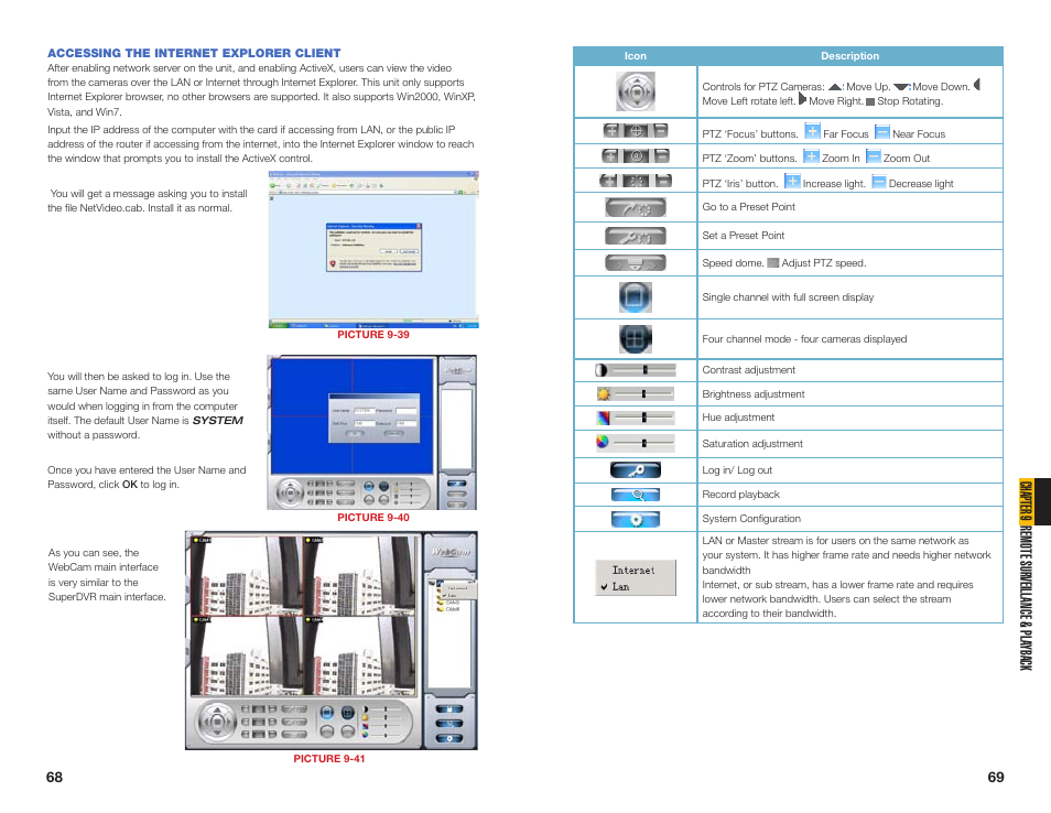 Accessing the internet explorer client, Cha pter 9 remote sur veillance & pla yback | Q-See QSDT16PCRC User Manual | Page 35 / 56