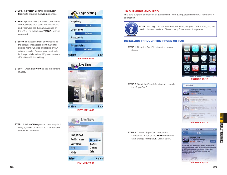 3 iphone and ipad, Installing through the iphone or ipad, Chapter 10 mobile sur veillance | Q-See QSDT16PCRC User Manual | Page 43 / 56