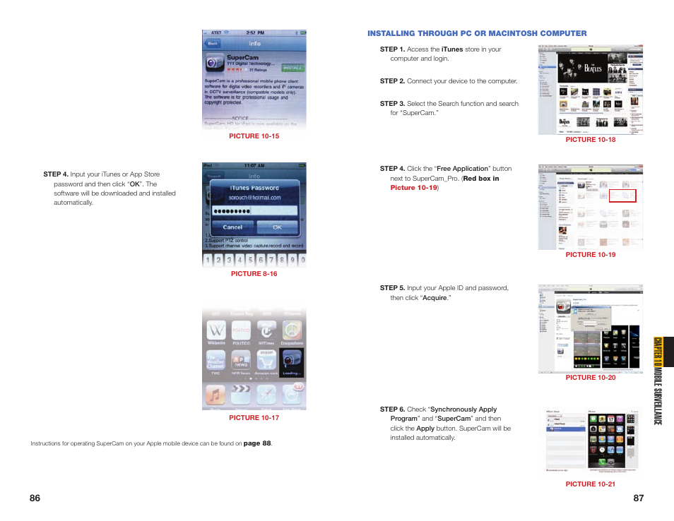 Installing through pc or macintosh computer, Chapter 10 mobile sur veillance | Q-See QSDT16PCRC User Manual | Page 44 / 56