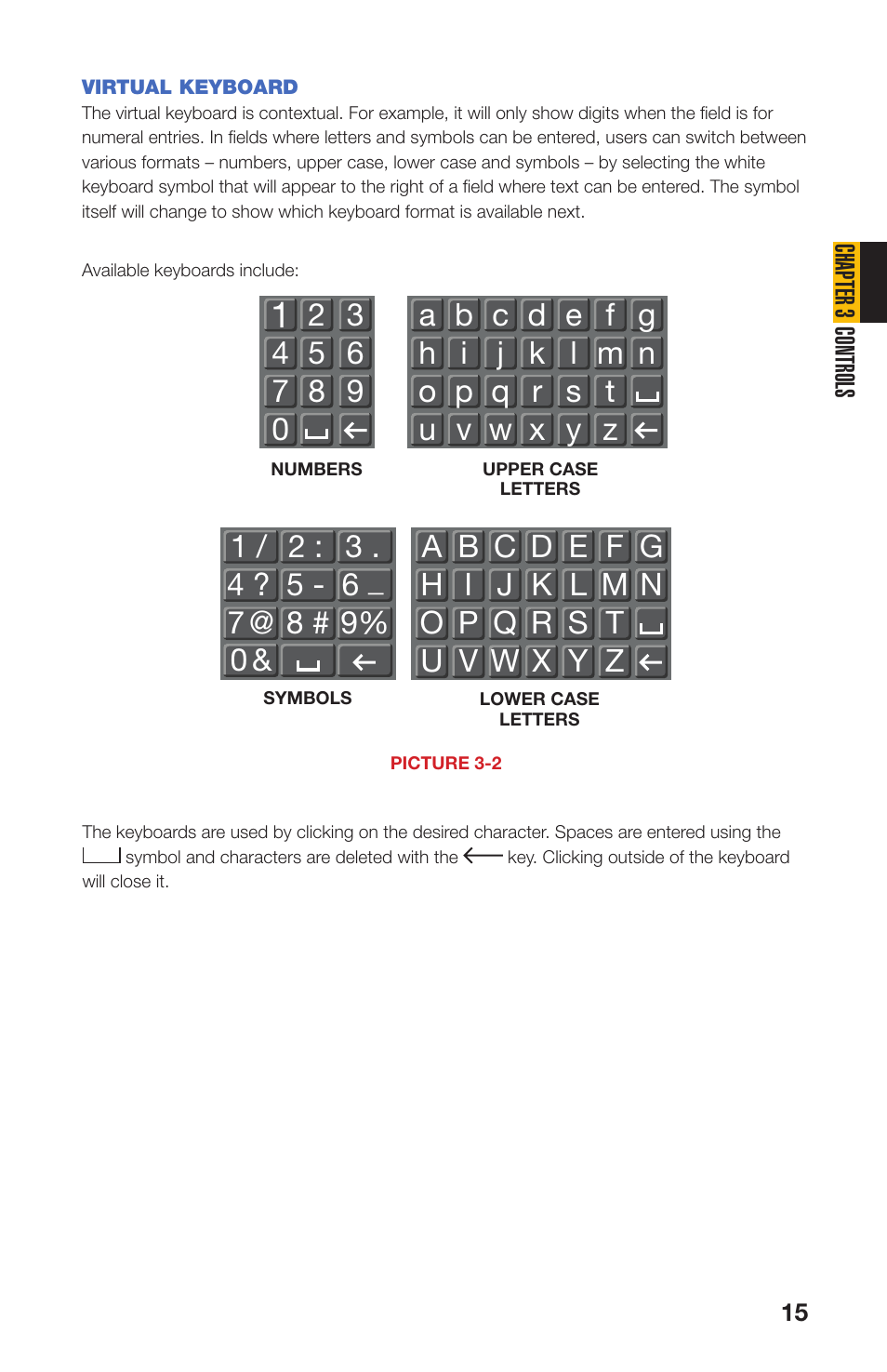 Virtual keyboard | Q-See QS408 User Manual | Page 15 / 85