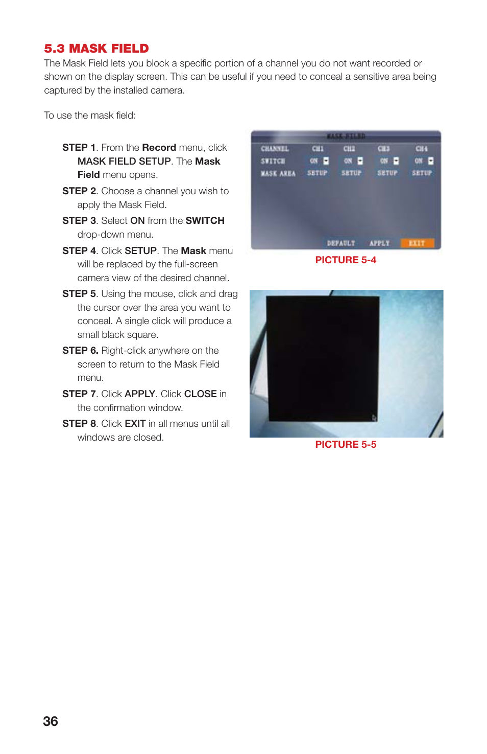 3 mask field | Q-See QS408 User Manual | Page 36 / 85