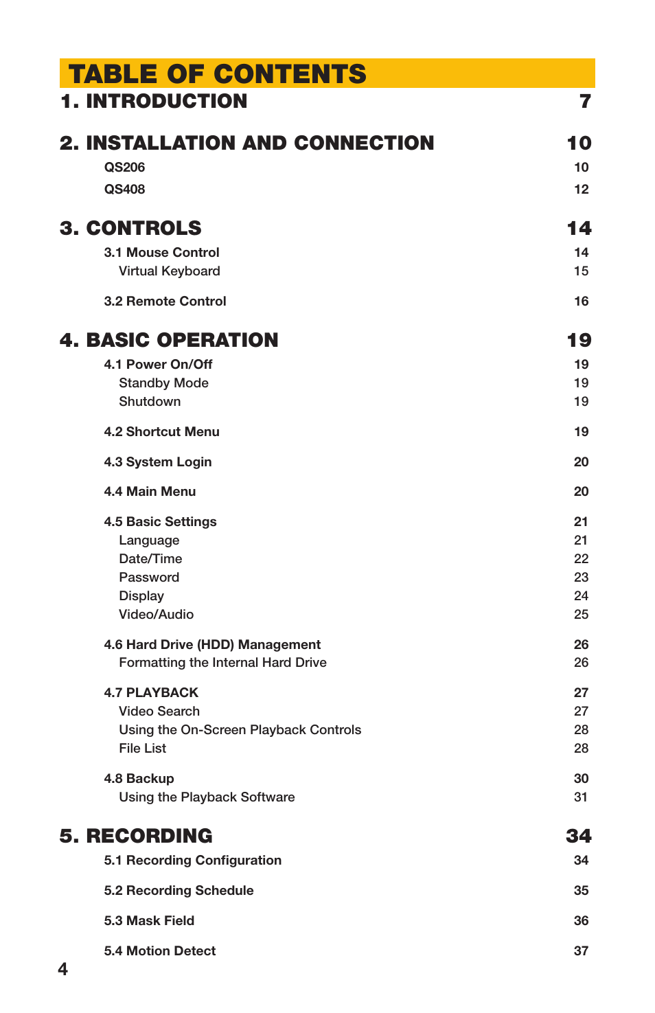 Q-See QS408 User Manual | Page 4 / 85