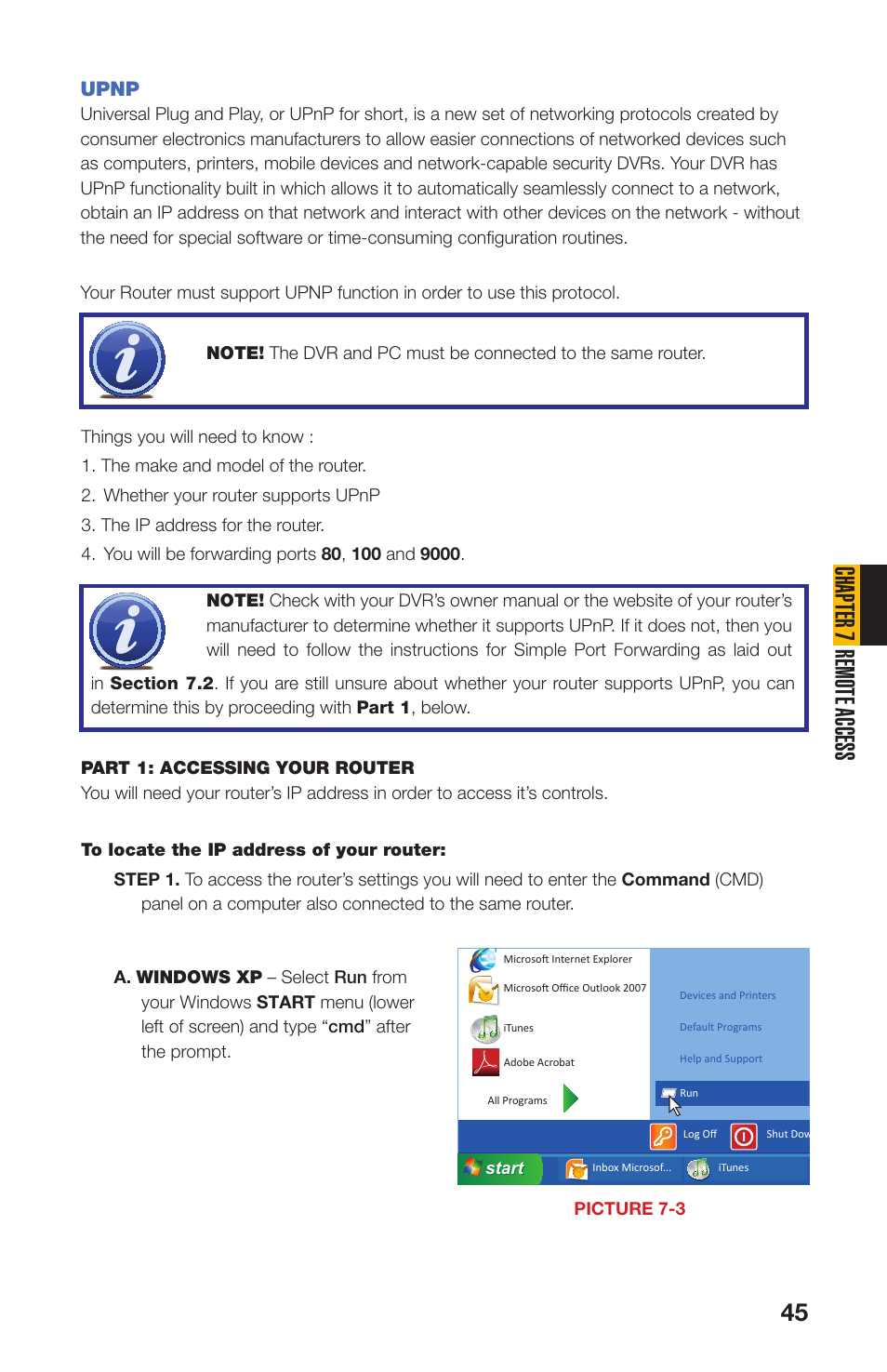 Upnp, Chapter 7 remote access | Q-See QS408 User Manual | Page 45 / 85