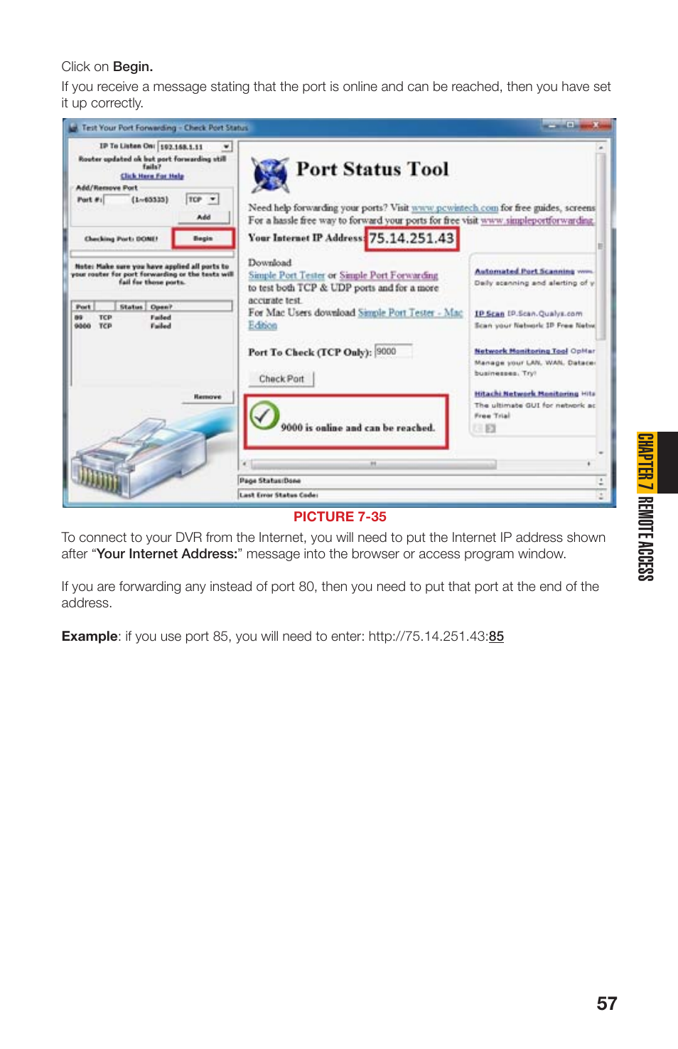 Chapter 7 remote access | Q-See QS408 User Manual | Page 57 / 85