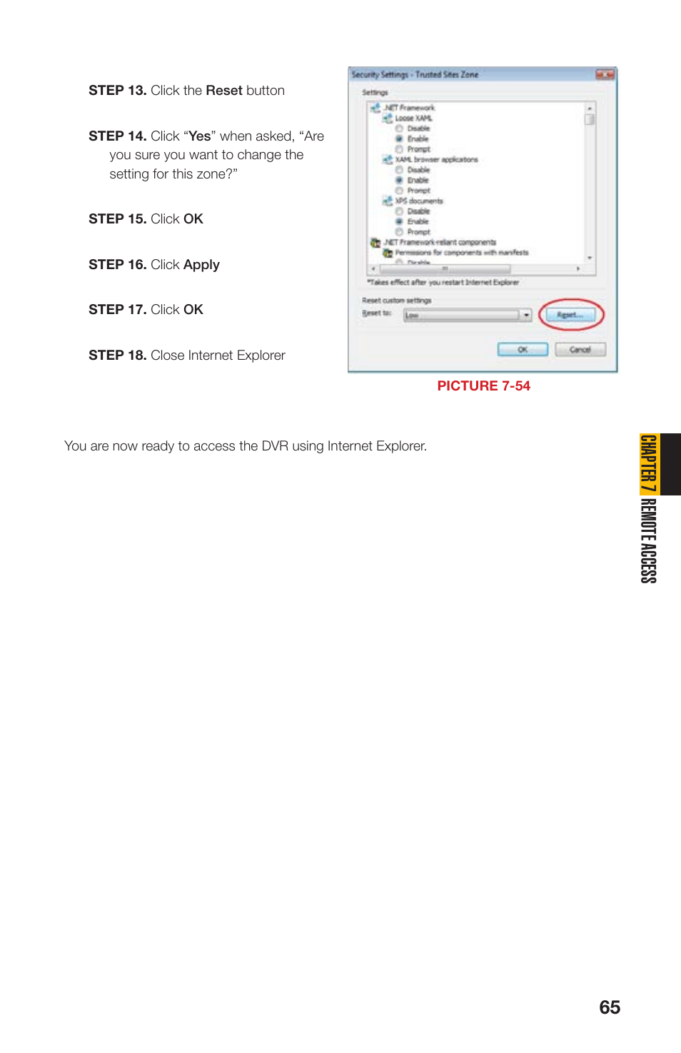 Chapter 7 remote access | Q-See QS408 User Manual | Page 65 / 85