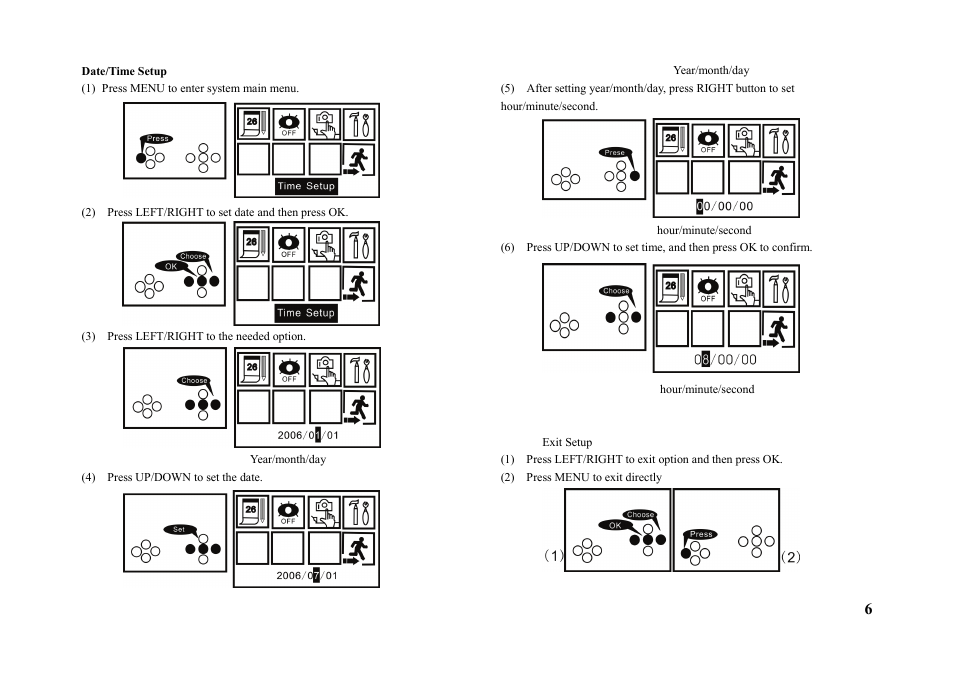 Date/time setup | Q-See QSW1001R User Manual | Page 6 / 20
