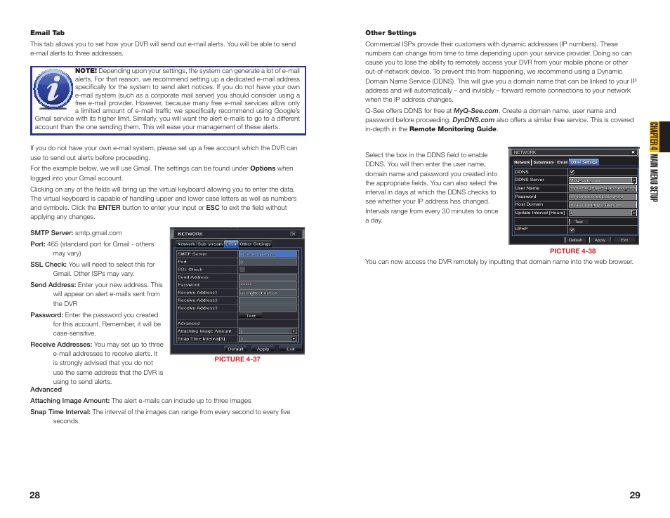 Chapter 4 main menu setup | Q-See QT454  EN User Manual | Page 15 / 27