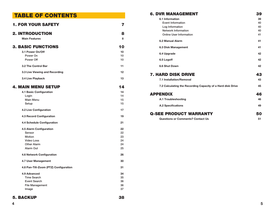 Q-See QT454  EN User Manual | Page 3 / 27