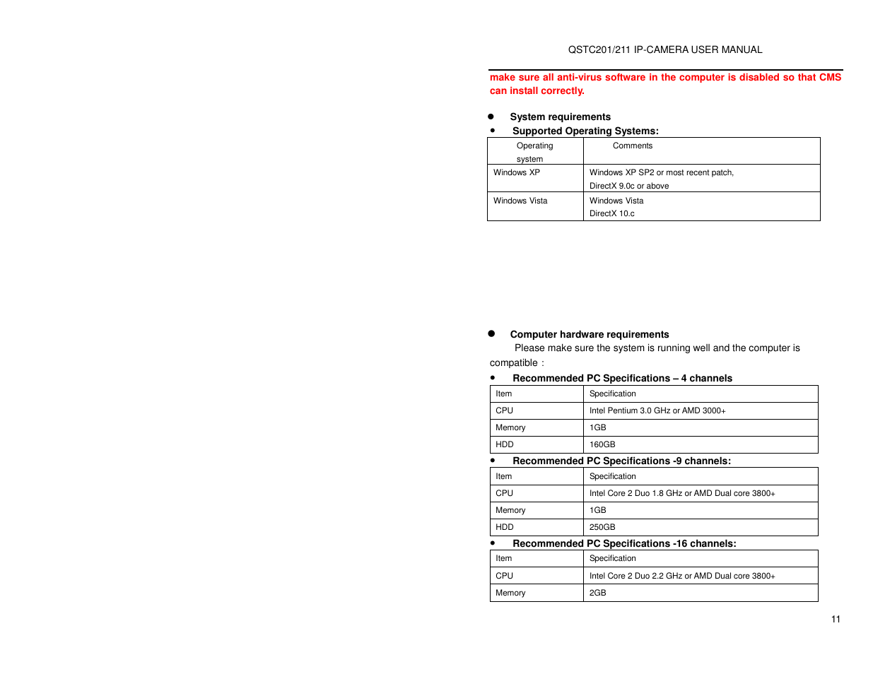 Q-See QSTC201 User Manual | Page 11 / 70