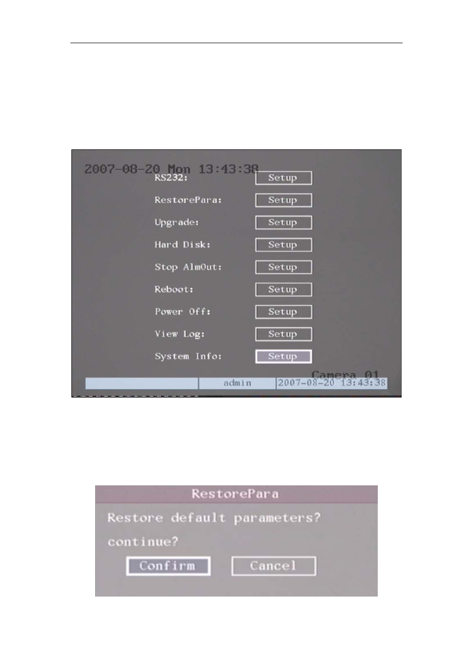 Chapter 6: utilities, 1 restore parameters, Chapter 6 utilities | Restore parameters | Q-See QSC26404 User Manual | Page 71 / 89