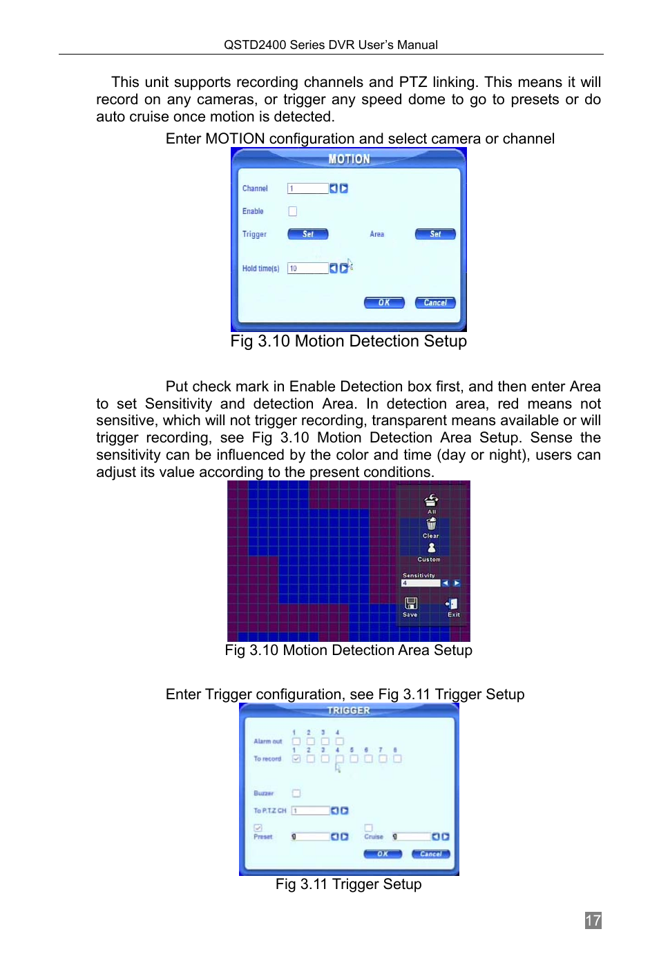 Motion detection recording, 4 motion detection recording | Q-See QSTD2408 User Manual | Page 21 / 76