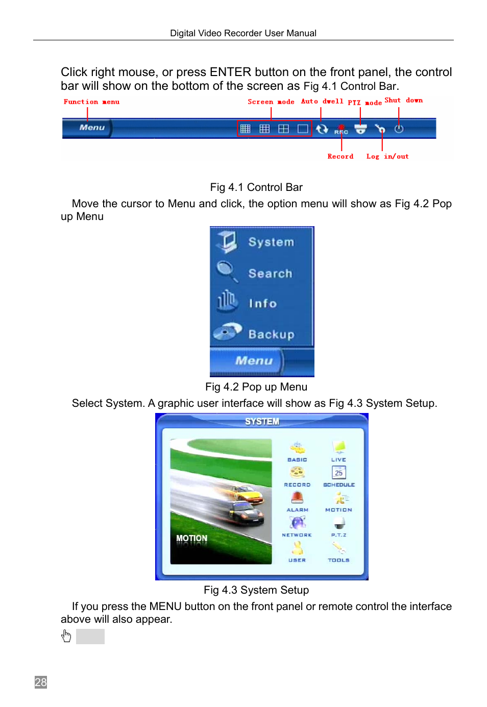 Main menu setup, 2 main menu setup | Q-See QSTD2408 User Manual | Page 32 / 76