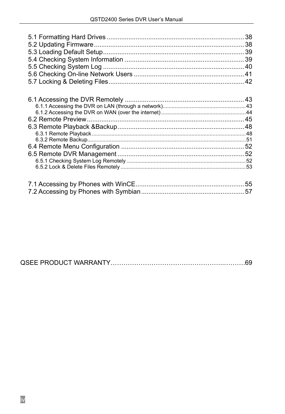 Q-See QSTD2408 User Manual | Page 4 / 76
