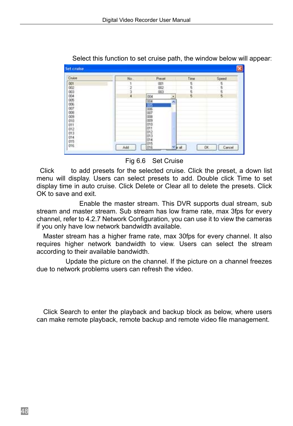 Remote playback &backup, Remote playback, 3 remote playback &backup | 1 remote playback | Q-See QSTD2408 User Manual | Page 52 / 76