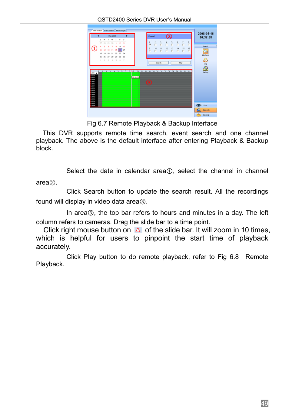 Using time search | Q-See QSTD2408 User Manual | Page 53 / 76