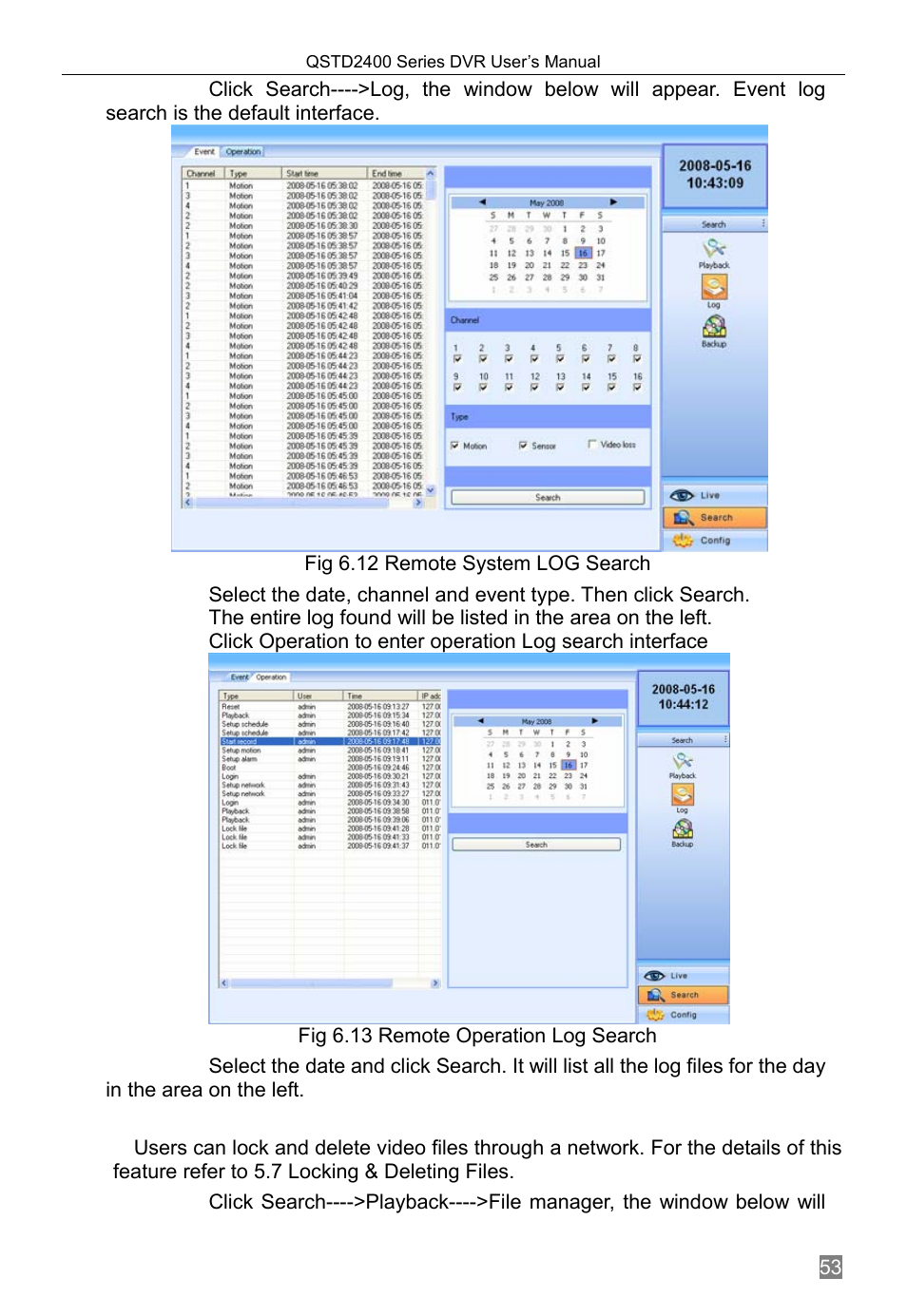 Lock & delete files remotely, 2 lock & delete files remotely | Q-See QSTD2408 User Manual | Page 57 / 76