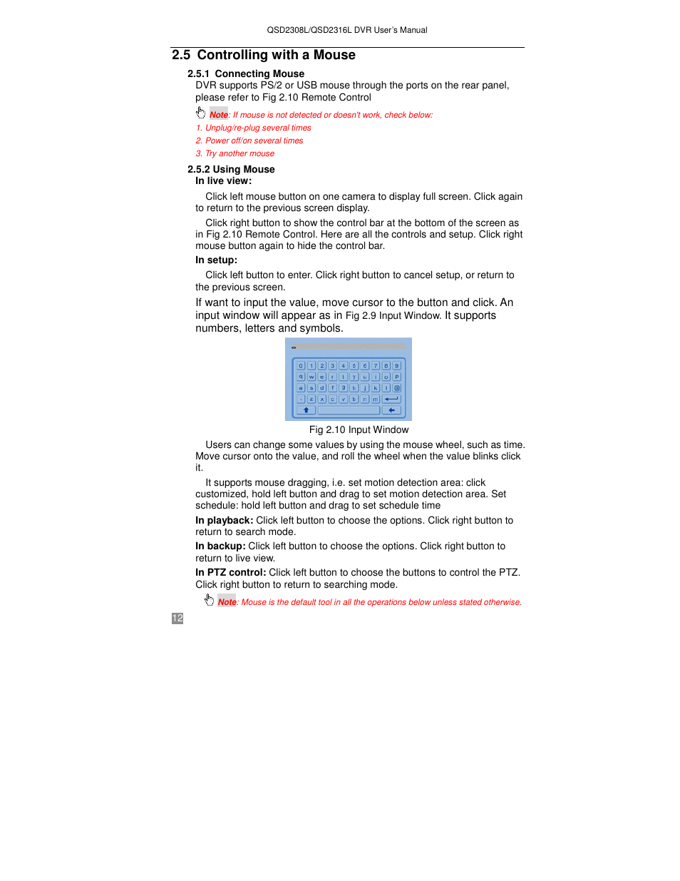 5 controlling with a mouse | Q-See QSD2316L User Manual | Page 16 / 80