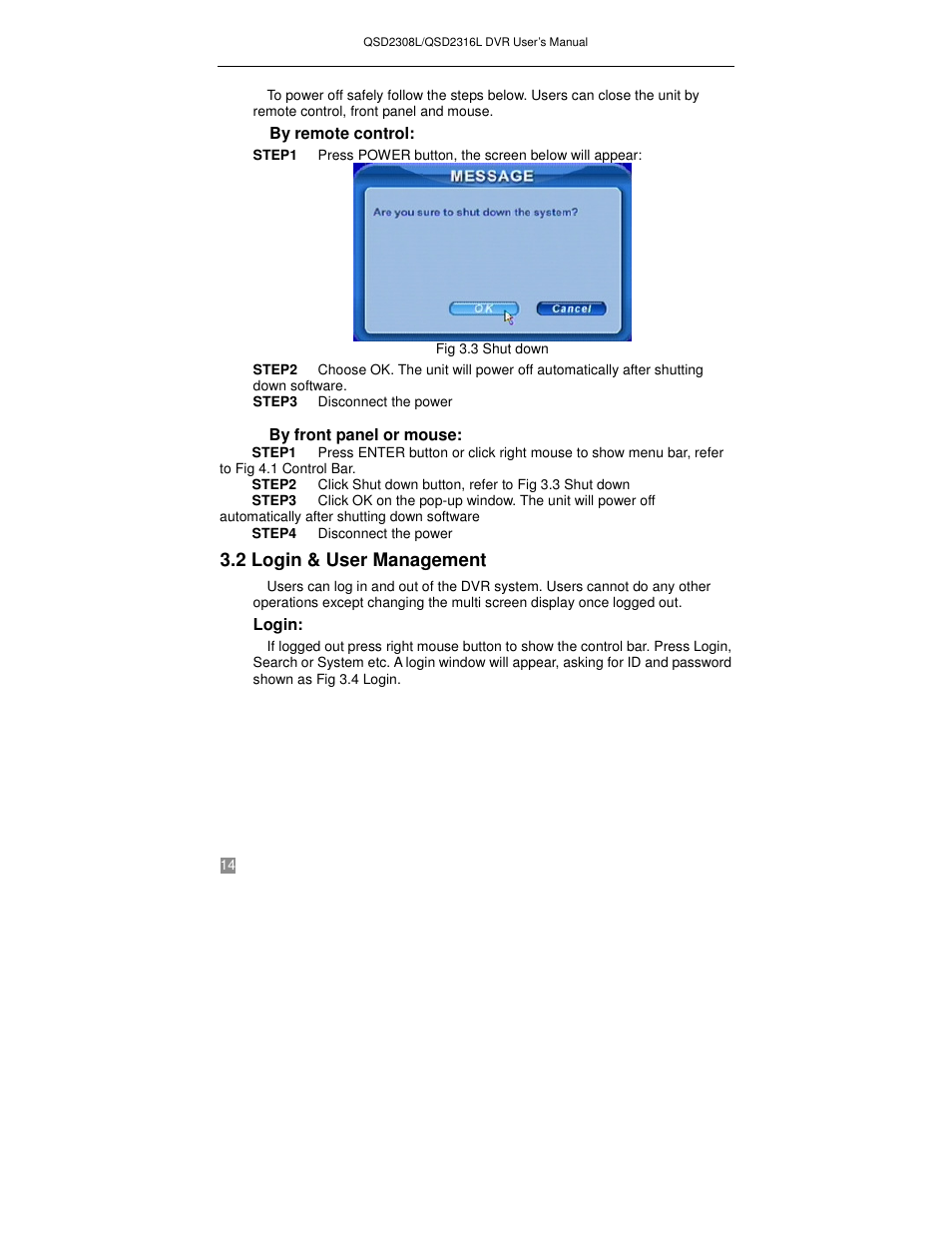 2 login & user management | Q-See QSD2316L User Manual | Page 18 / 80