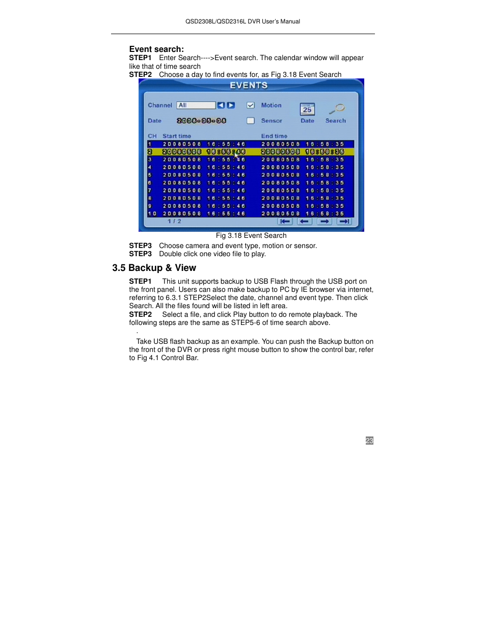 5 backup & view | Q-See QSD2316L User Manual | Page 27 / 80