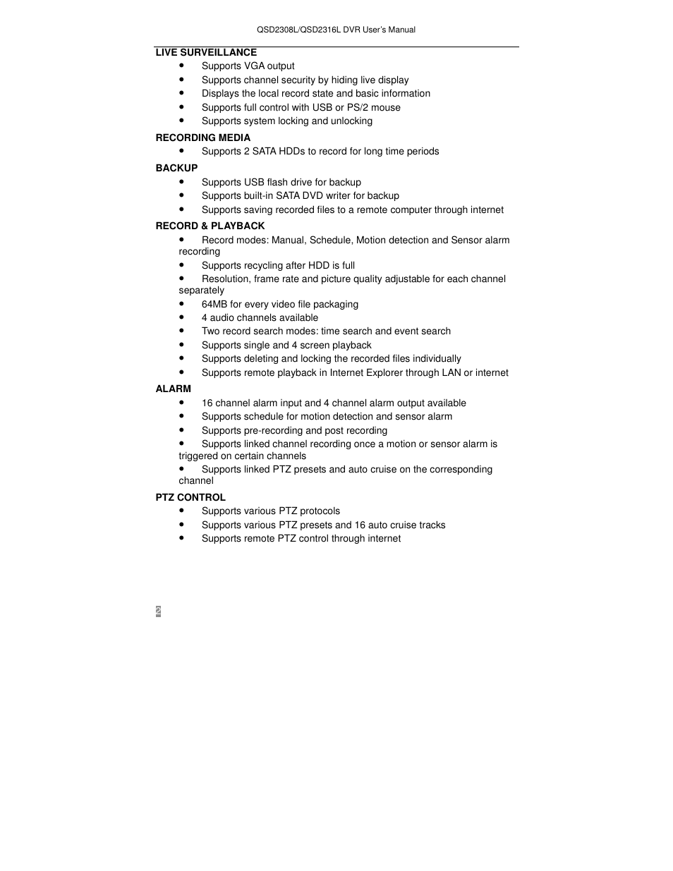 Q-See QSD2316L User Manual | Page 6 / 80