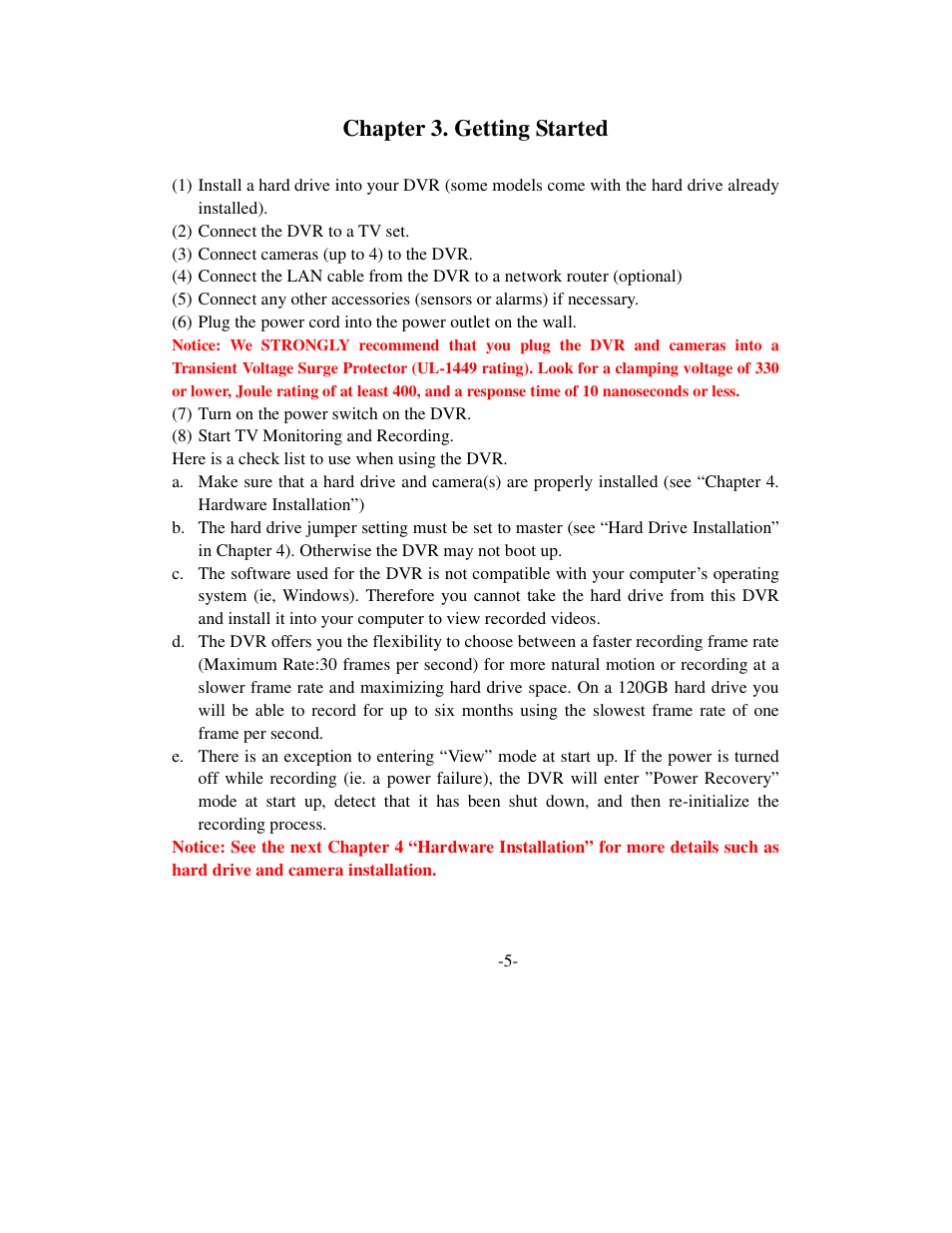Chapter 3. getting started | Q-See QSD6204 User Manual | Page 8 / 48