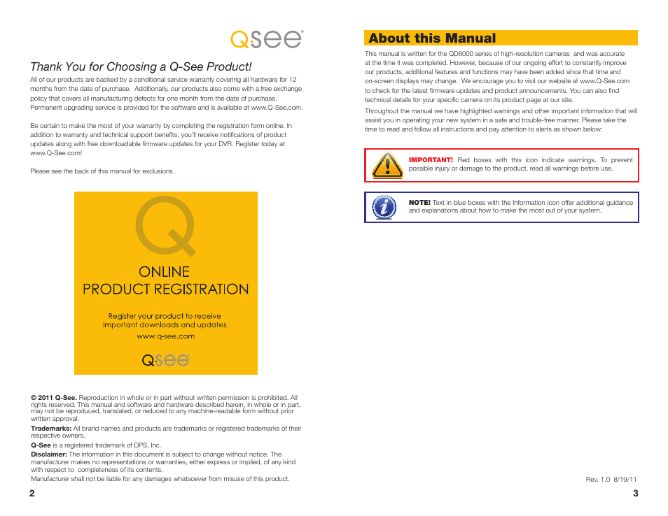 About this manual | Q-See QD6503X User Manual | Page 2 / 11