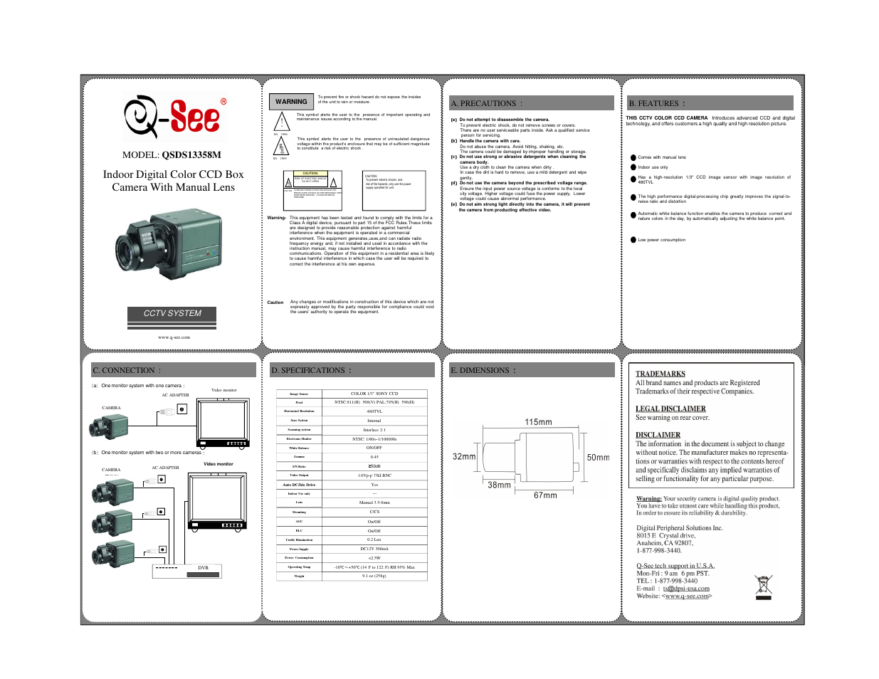 Q-See QSDS13358M User Manual | 1 page