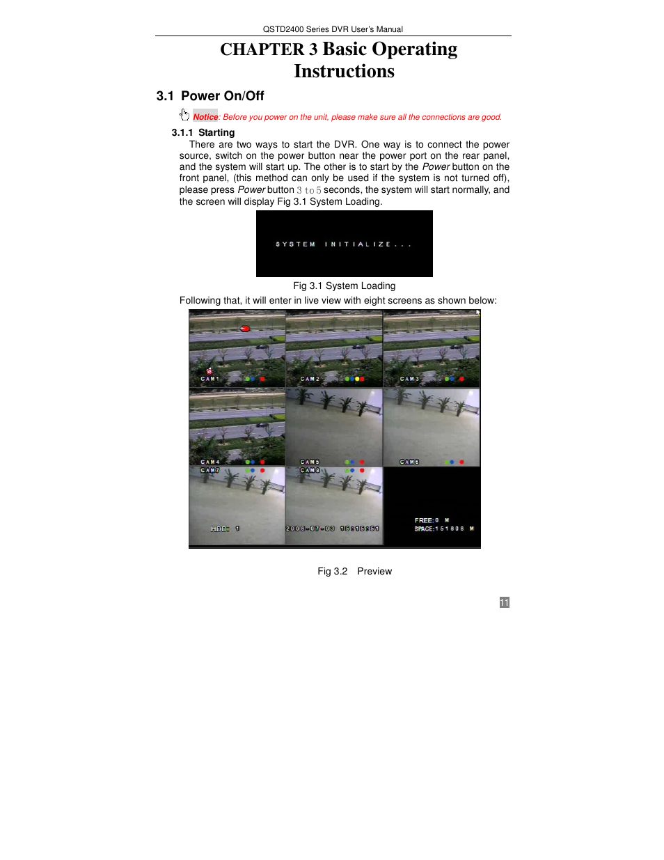 Basic operating instructions, Chapter 3 | Q-See QSTD2408 User Manual | Page 15 / 75