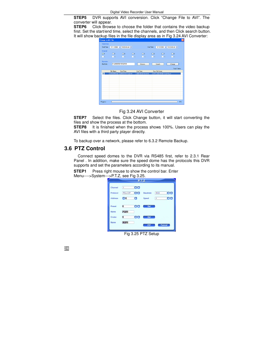6 ptz control | Q-See QSTD2408 User Manual | Page 28 / 75