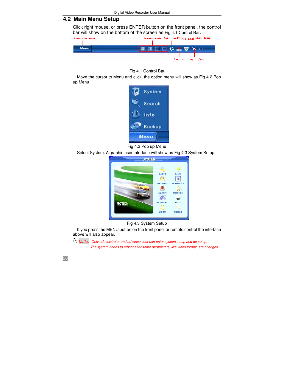 2 main menu setup | Q-See QSTD2408 User Manual | Page 32 / 75