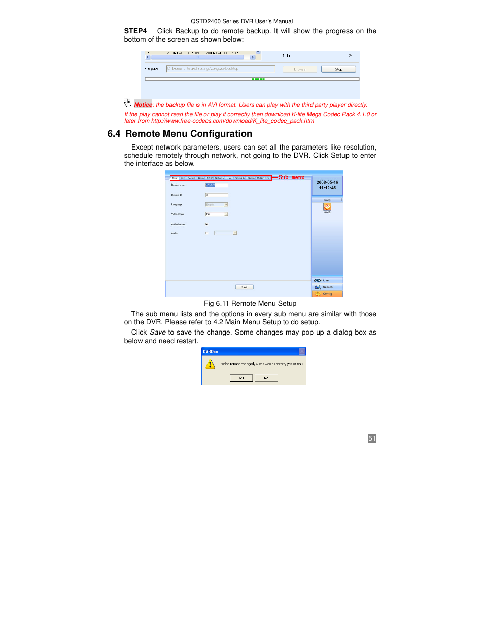 4 remote menu configuration | Q-See QSTD2408 User Manual | Page 55 / 75