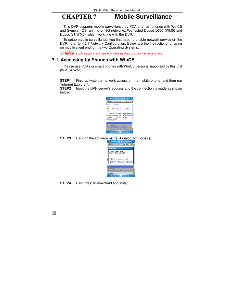 Chapter 7 mobile surveillance | Q-See QSTD2408 User Manual | Page 58 / 75