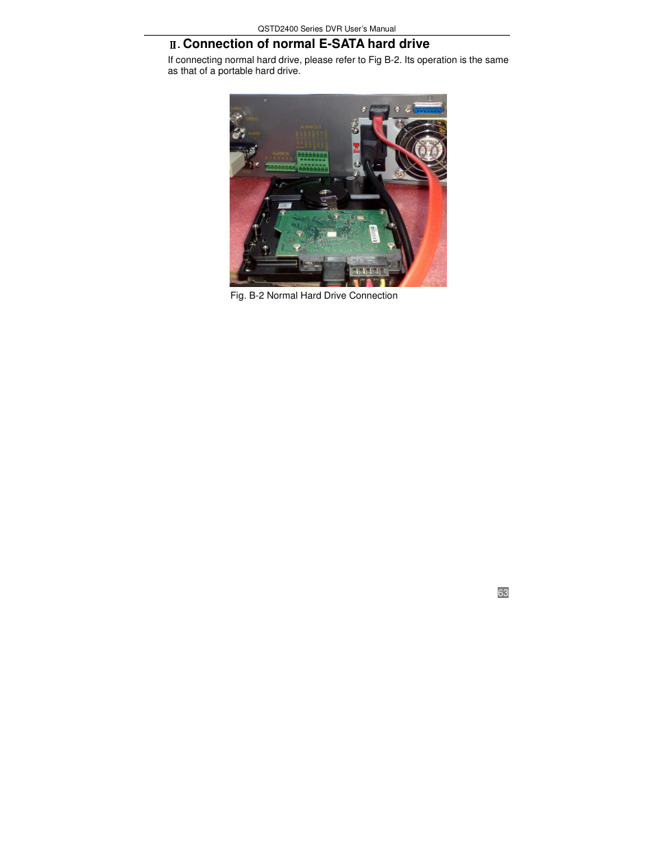 Connection of normal e-sata hard drive | Q-See QSTD2408 User Manual | Page 67 / 75