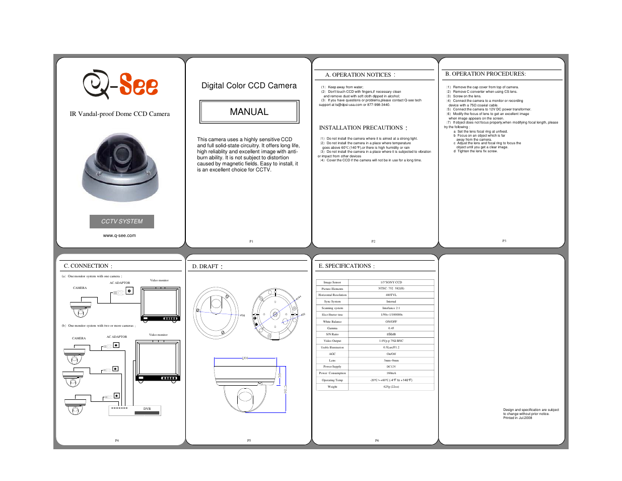 Q-See Home Security System User Manual | 1 page