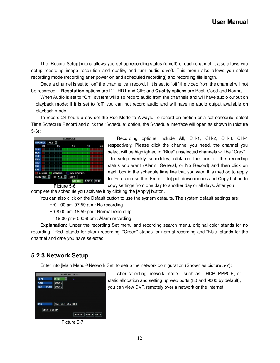 User manual, 3 network setup | Q-See QSDR008RTC User Manual | Page 16 / 47