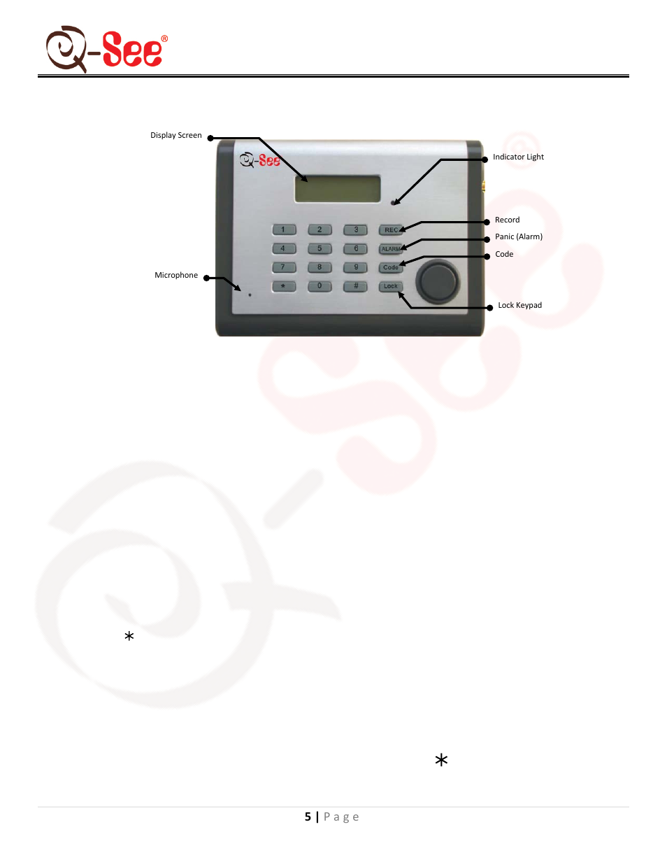 Setting up the main control panel, Section 5, Qsdl503ad user manual | Q-See QSDL503AD User Manual | Page 7 / 15