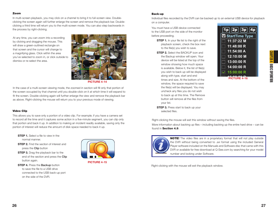 Chapter 4 basic opera tion | Q-See MODEL QC40196 User Manual | Page 14 / 36