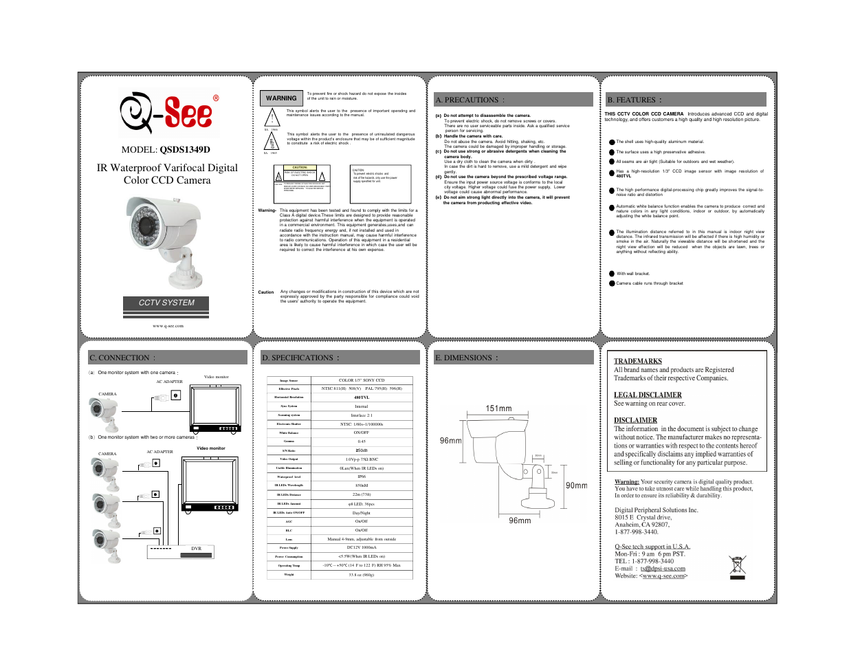 Q-See QSDS1349D User Manual | 1 page