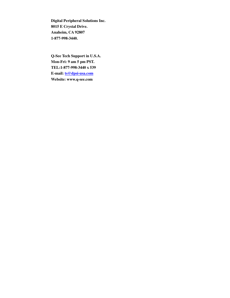 Q-See QSDB8209C User Manual | Page 13 / 13