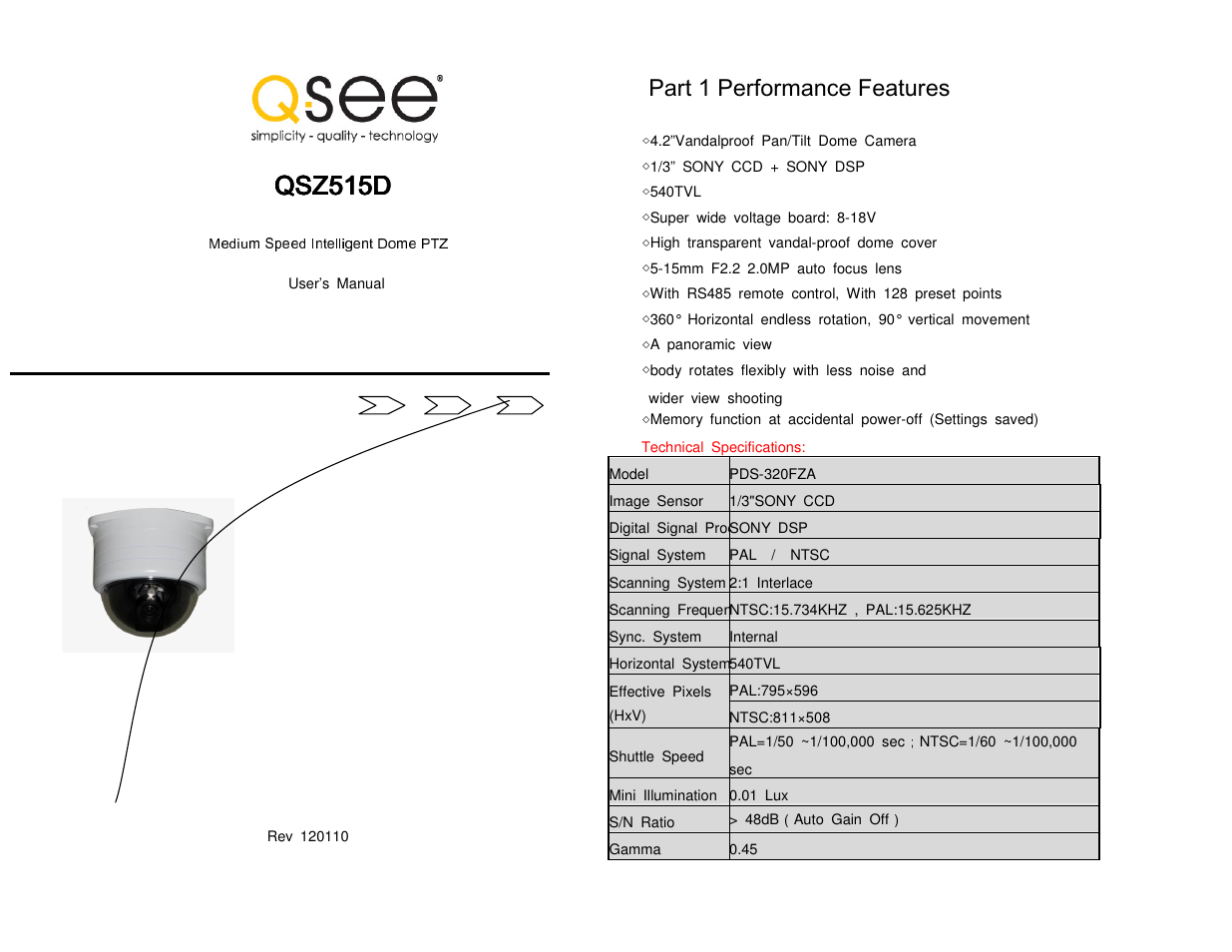 Q-See QSZ515D User Manual | 7 pages