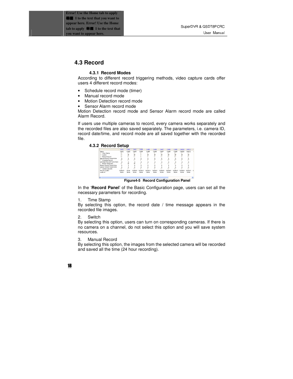 3 record | Q-See QSDT8PCRC User Manual | Page 18 / 104