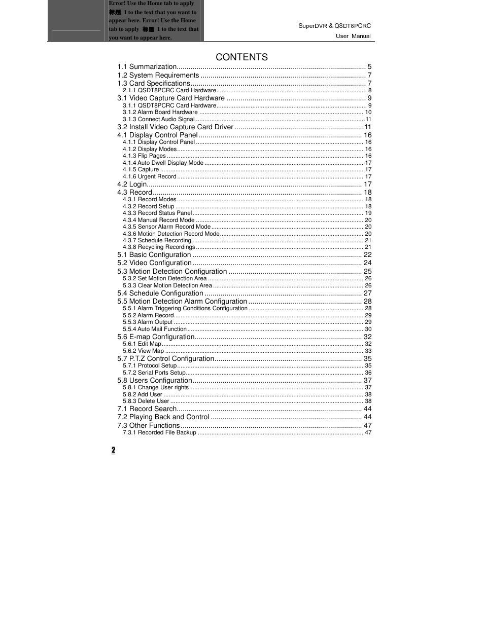 Q-See QSDT8PCRC User Manual | Page 2 / 104