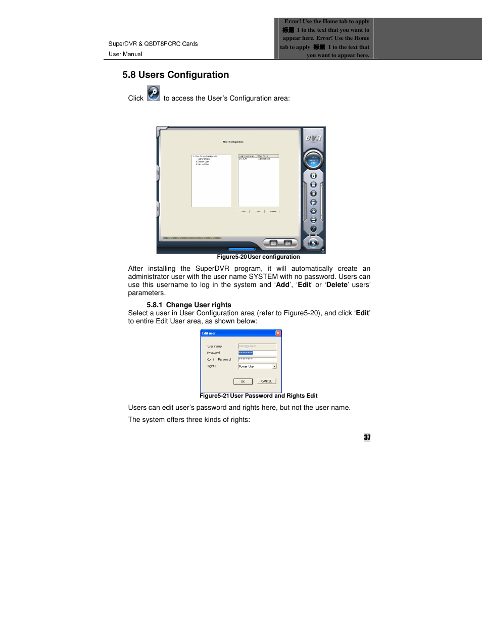 8 users configuration | Q-See QSDT8PCRC User Manual | Page 37 / 104