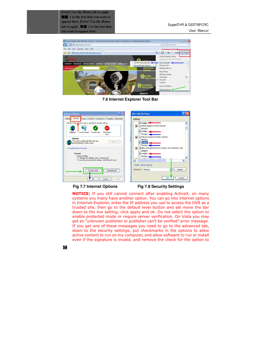 Q-See QSDT8PCRC User Manual | Page 58 / 104