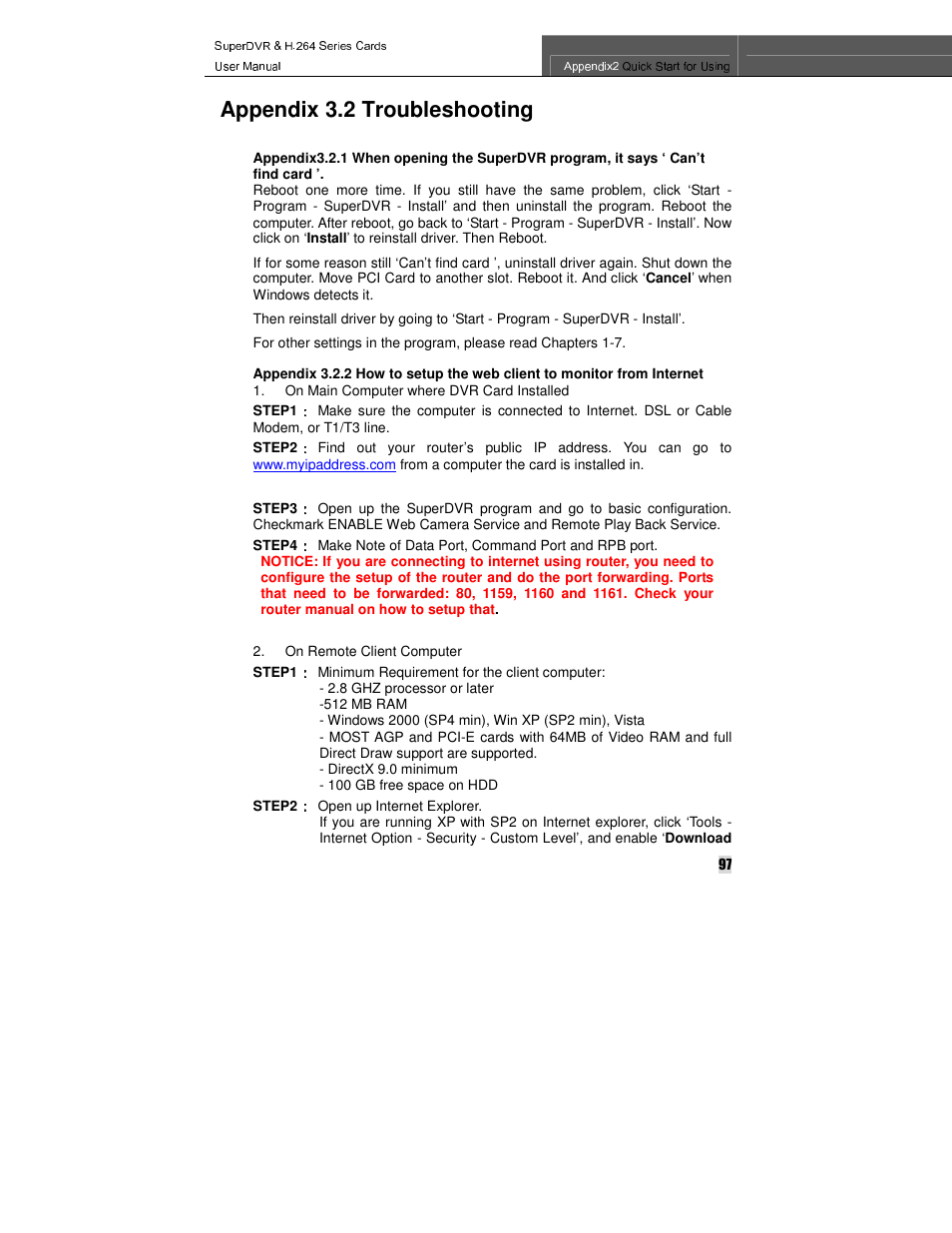 Appendix 3.2 troubleshooting | Q-See QSDT8PCRC User Manual | Page 97 / 104